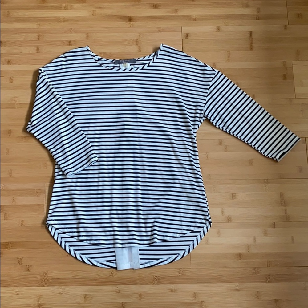 Essentials by Milano Striped Half Sleeve